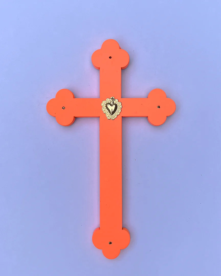 Crucifix ex-voto cœur joyeux