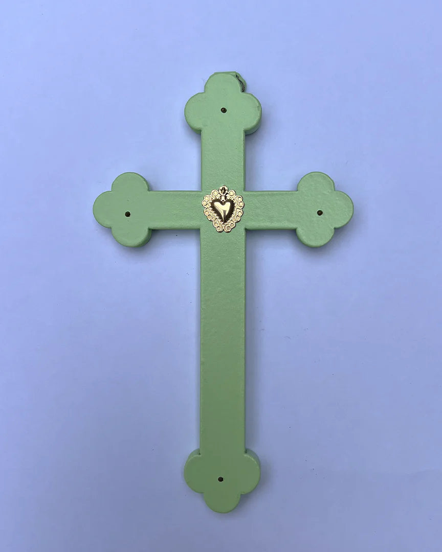 Crucifix ex-voto cœur joyeux