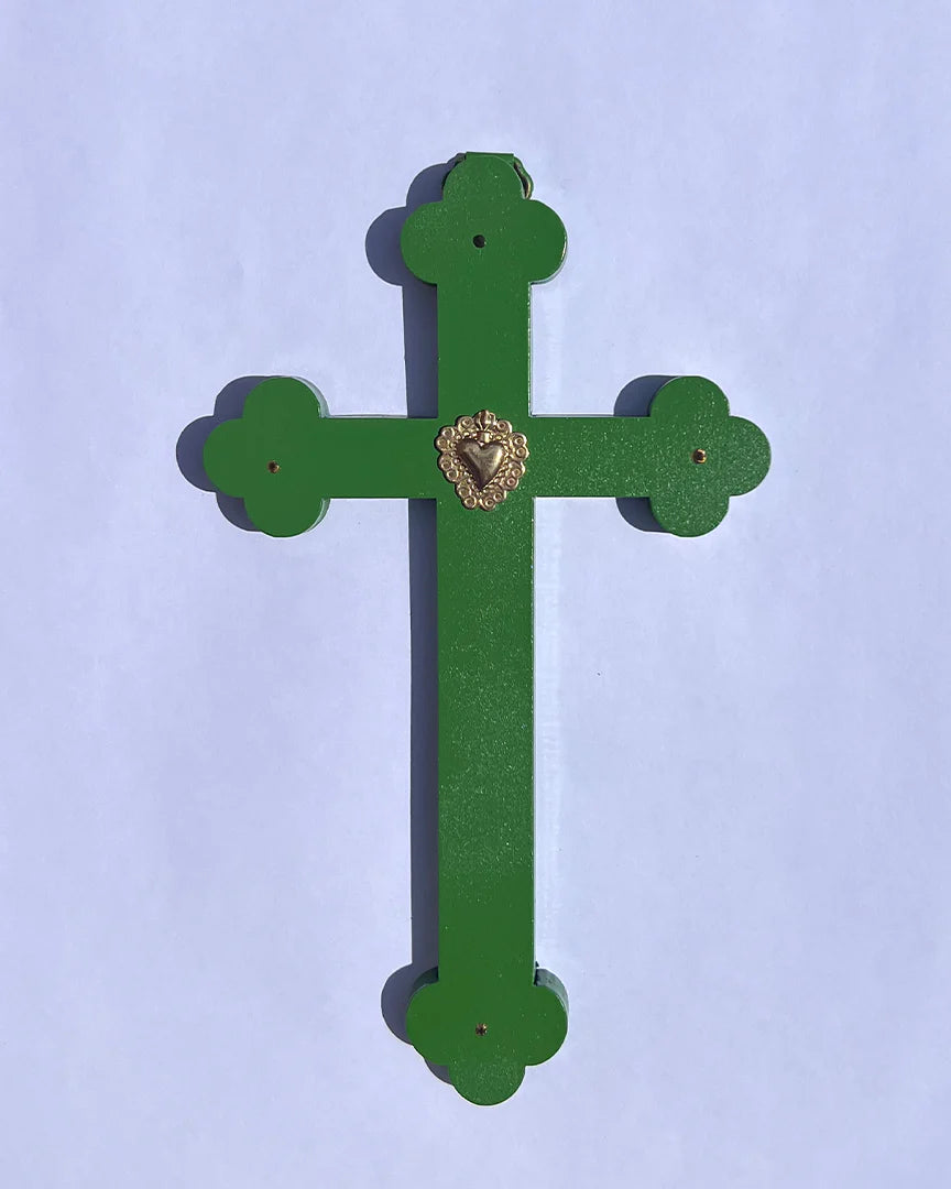 Crucifix ex-voto cœur joyeux