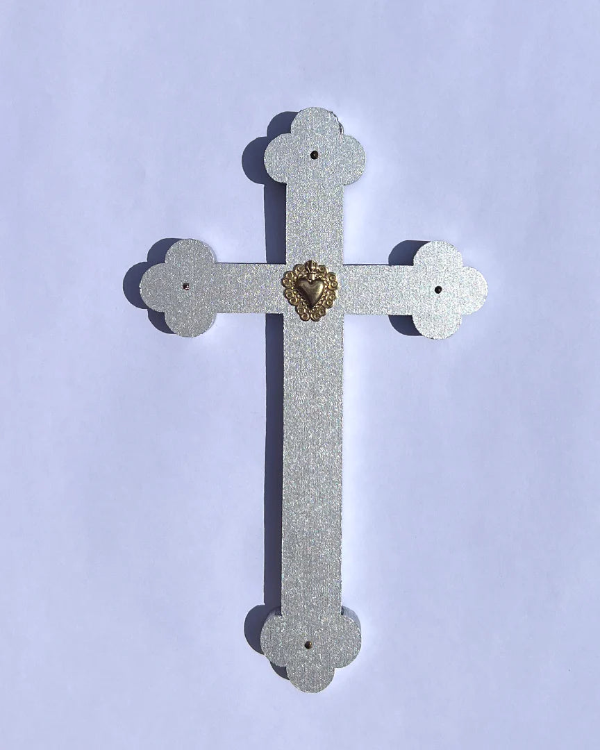 Crucifix ex-voto cœur joyeux