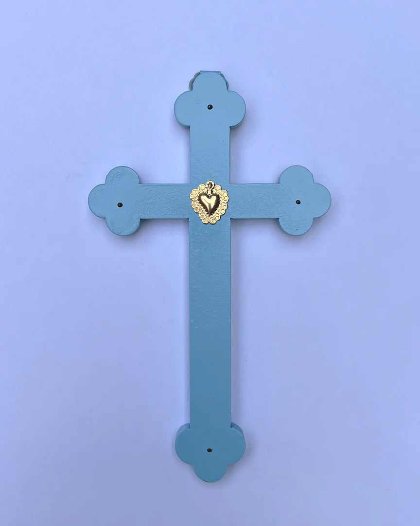 Crucifix ex-voto cœur joyeux