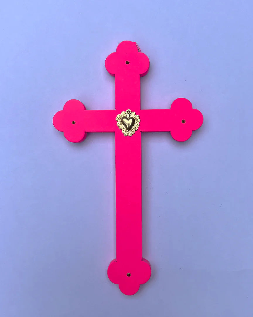 Crucifix ex-voto cœur joyeux