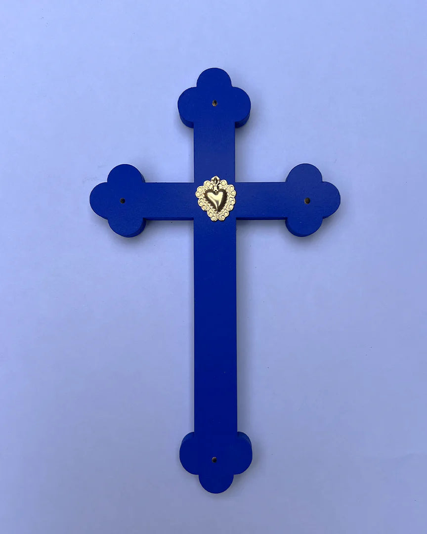 Crucifix ex-voto cœur joyeux