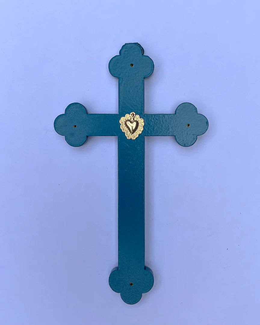 Crucifix ex-voto cœur joyeux