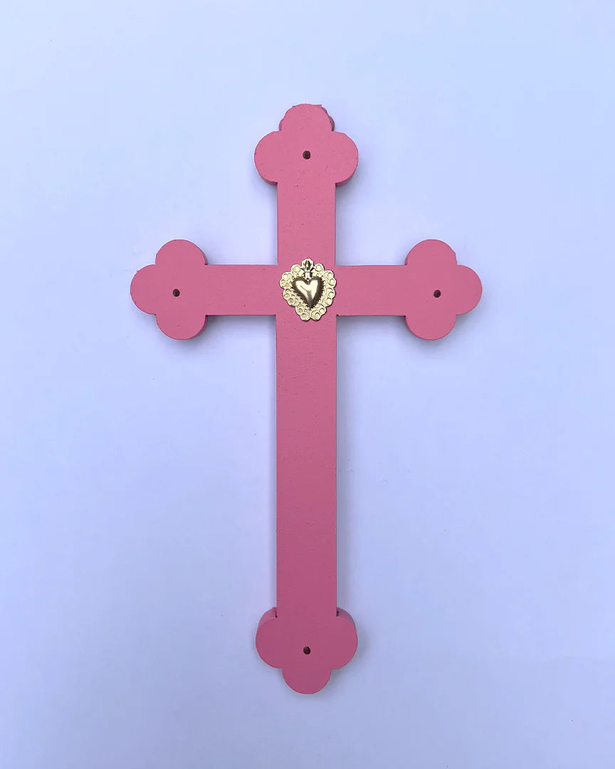 Crucifix ex-voto cœur joyeux