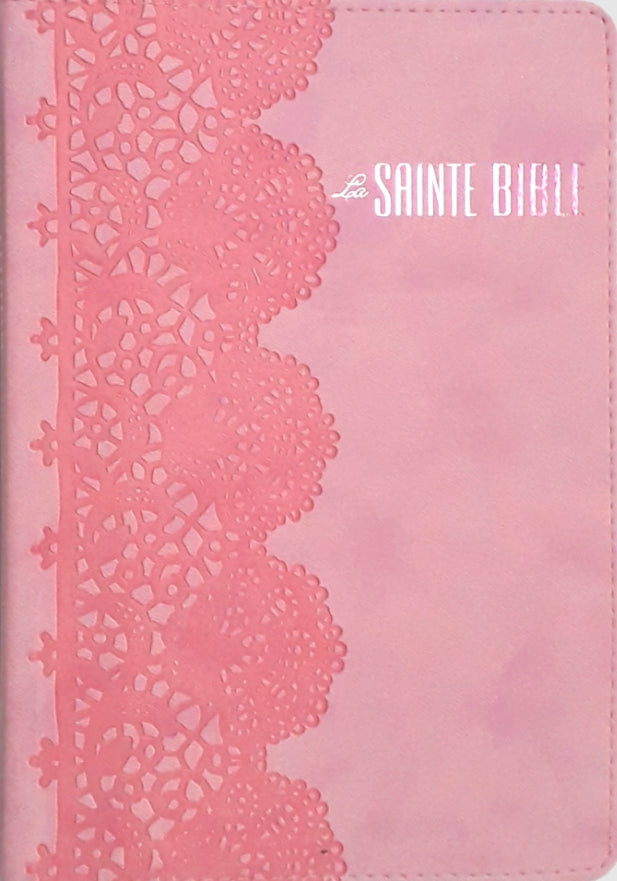 Bible Rose - Couverture en similicuir souple et doux