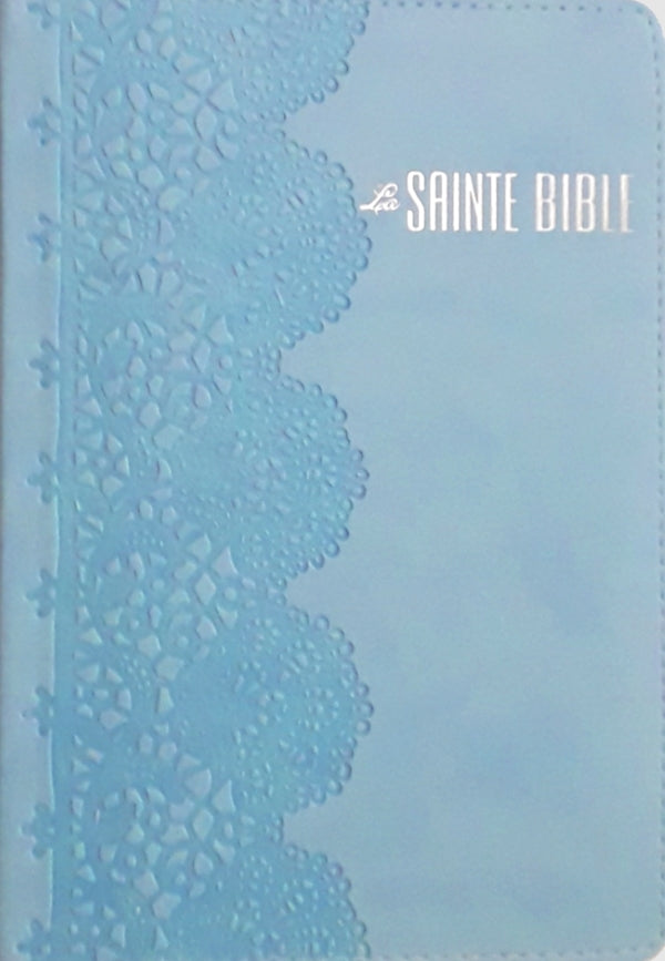 Bible Bleu ciel Couverture en similicuir souple et doux.