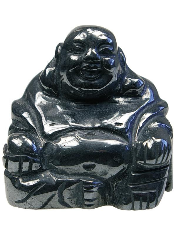 Bouddha Rieur Assis 4 cm - Hématite