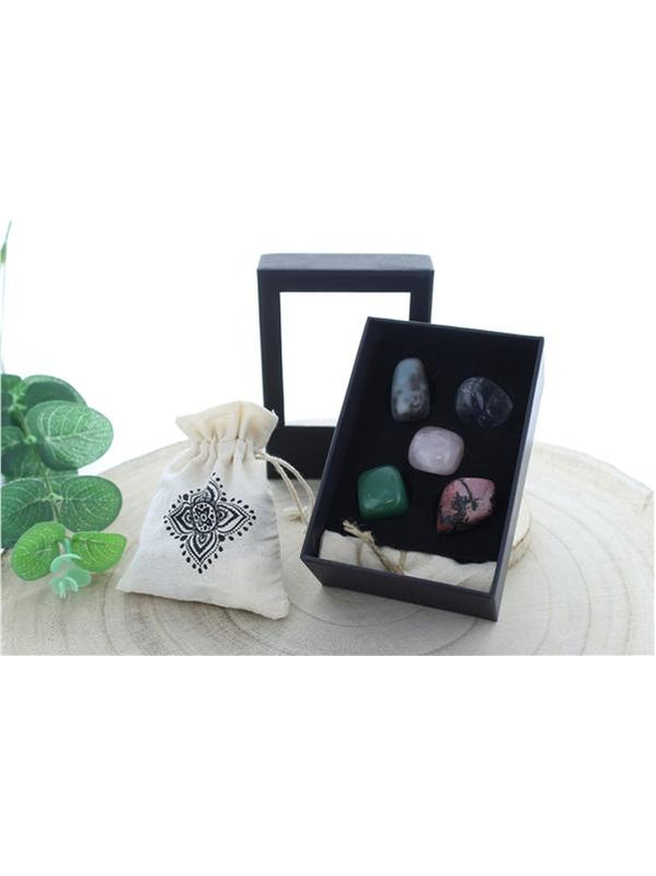 Coffret 5 Pierres Roulées Taille L Amour Stabilité