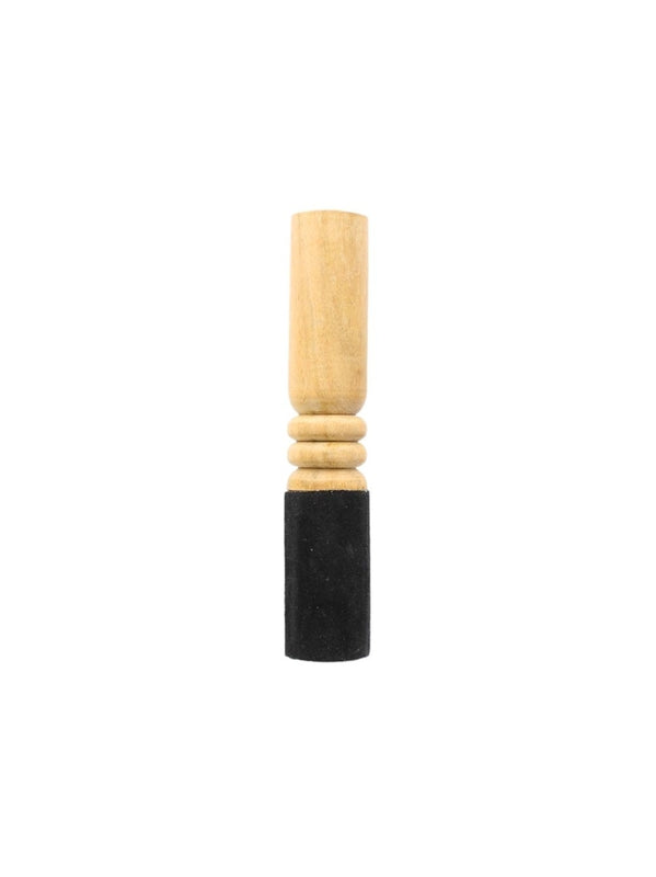 Bâton pour Bol Chantant en Bois et Cuir Noir 19 cm