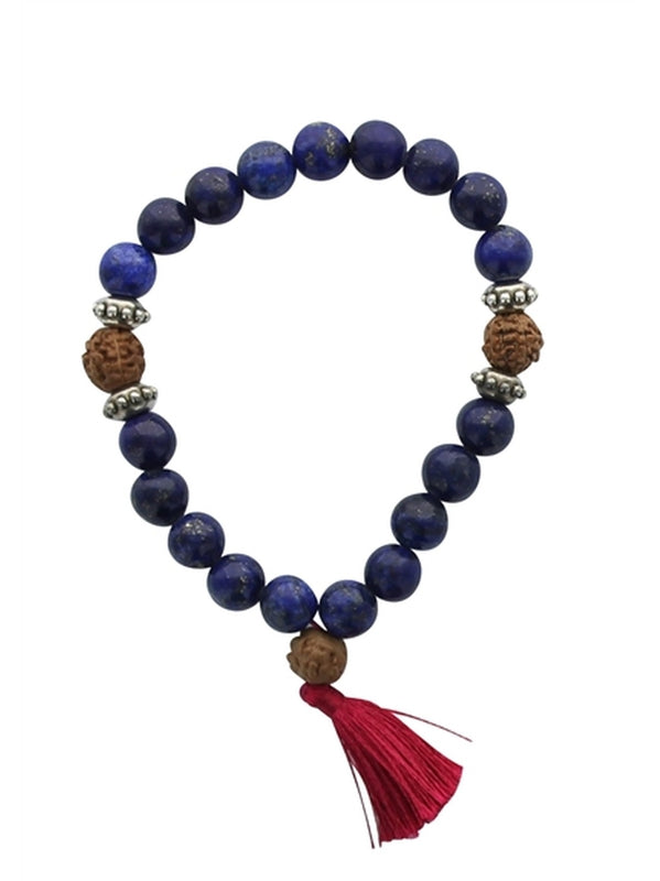 Bracelet Mala en Lapis Lazuli et Rudraksha