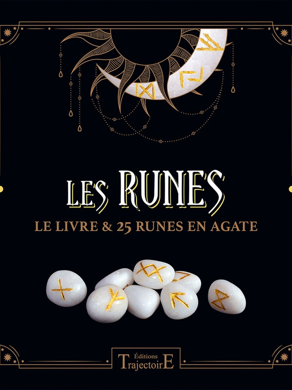 Les Runes - Le livre & 25 runes en agate - Coffret