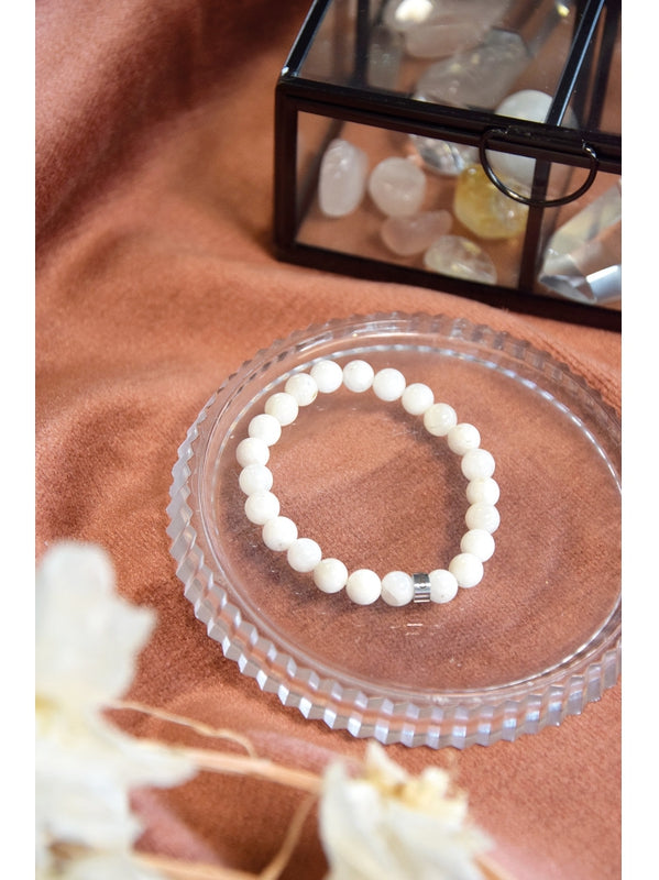 Bracelet Pierre de Lune Perles rondes 8 mm