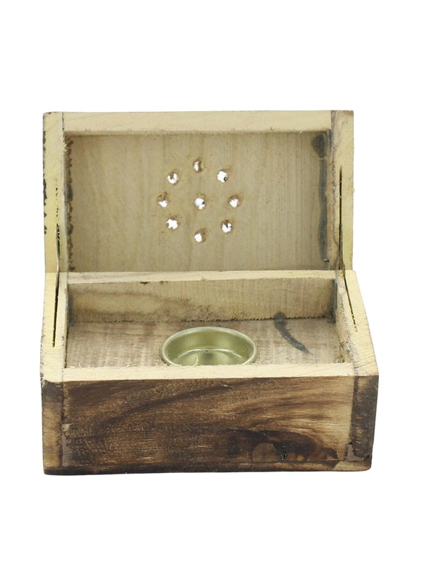 Boîte Porte-encens Cône en Bois de manguier Rectangulaire