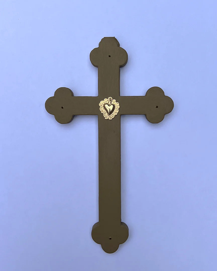 Crucifix ex-voto cœur joyeux