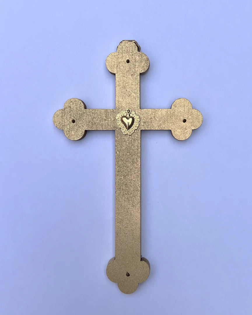 Crucifix ex-voto cœur joyeux