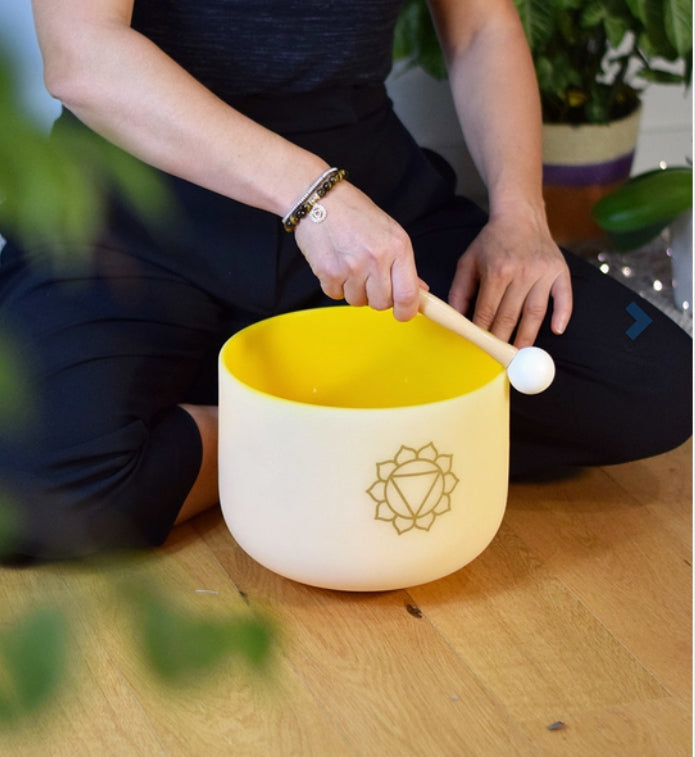 Bol chantant en Cristal Chakra Plexus solaire