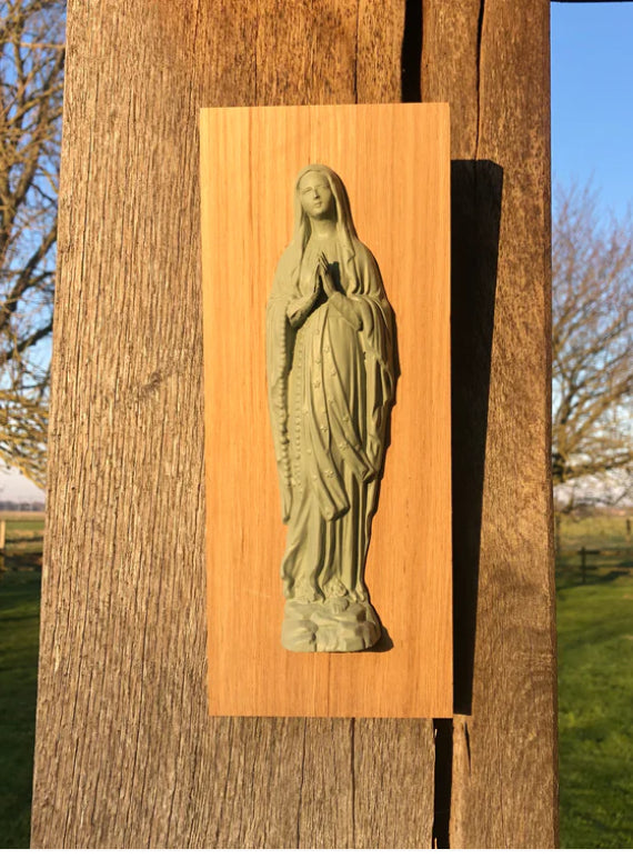 Cadre en bois Vierge colorée