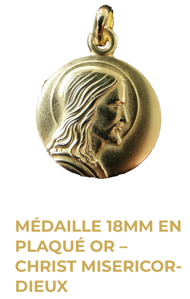 Médaille du Christ Misécordieux en Plaqué Or