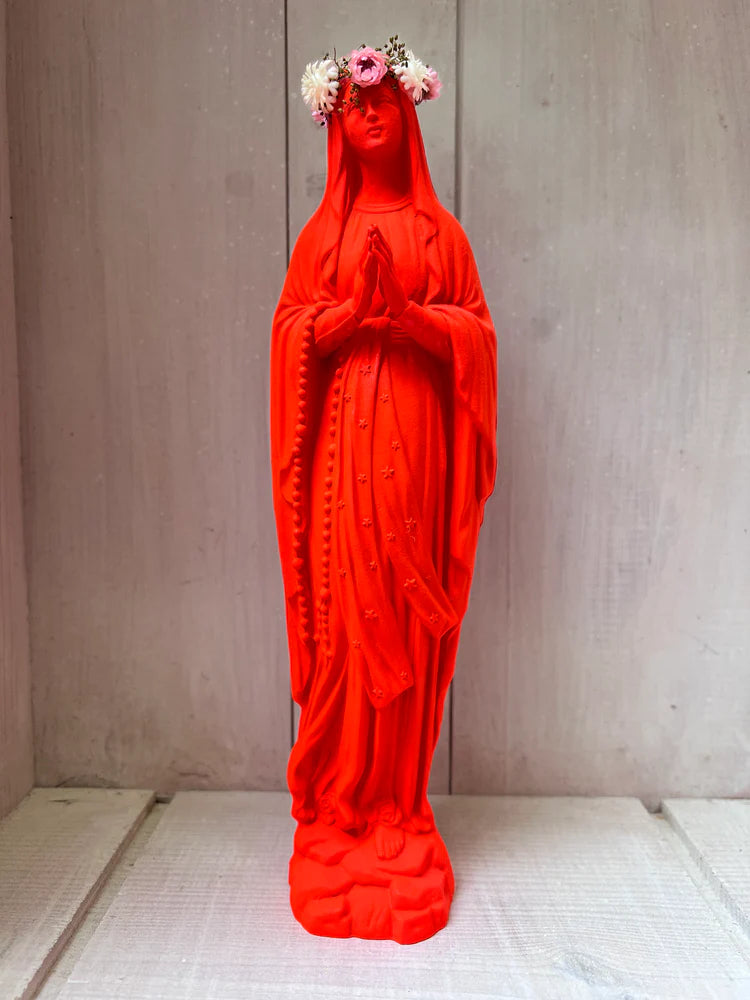 Statuette Vierge 25 cm Couronnée Fleurie - divers coloris