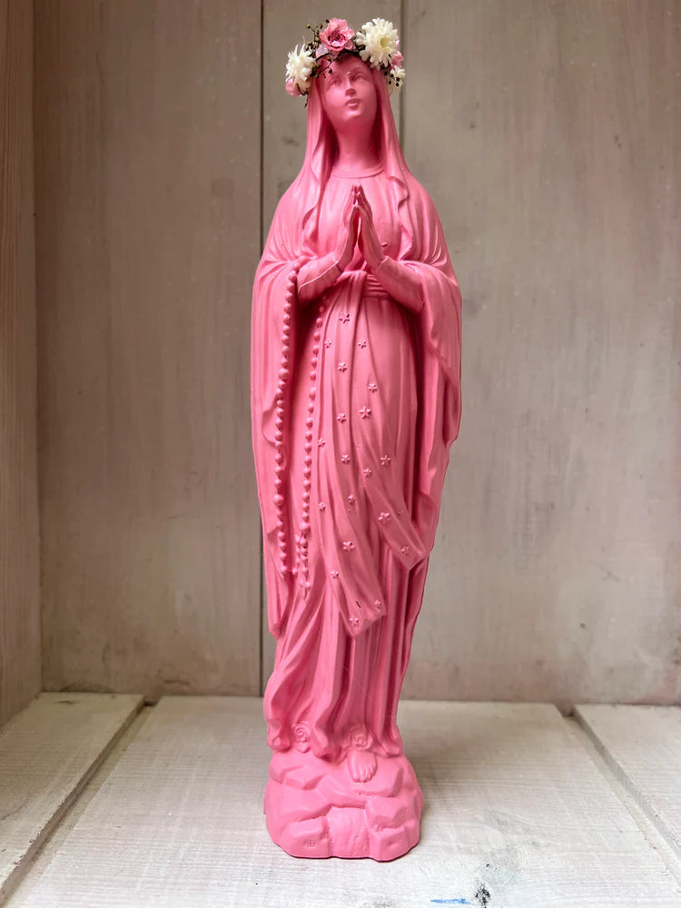 Statuette Vierge 25 cm Couronnée Fleurie - divers coloris