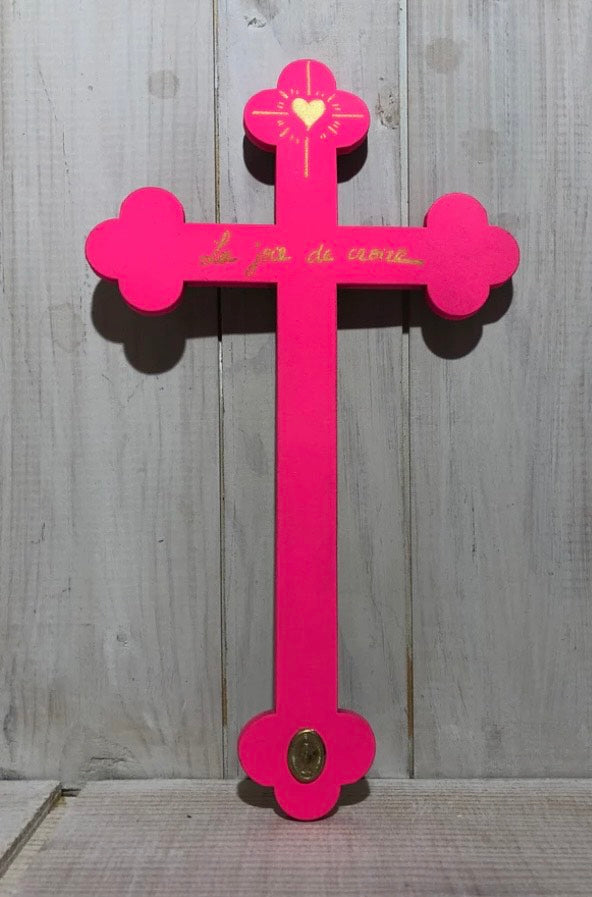 Crucifix Rose Fluo