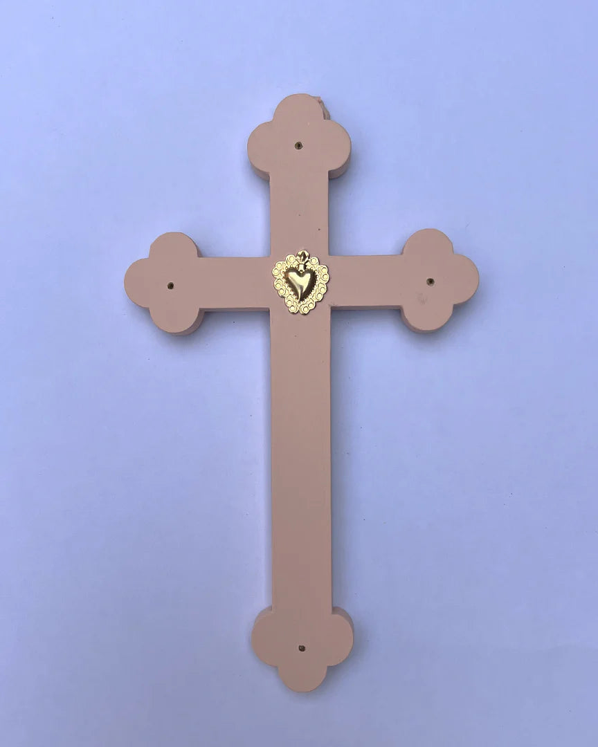 Crucifix ex-voto cœur joyeux