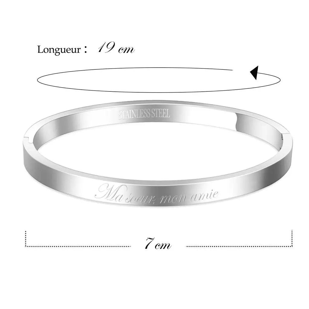 Bracelet acier inoxydable avec message Parfaite avec plein de jolis défauts