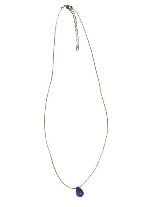 Collier Améthyste briolette Fil coton doré