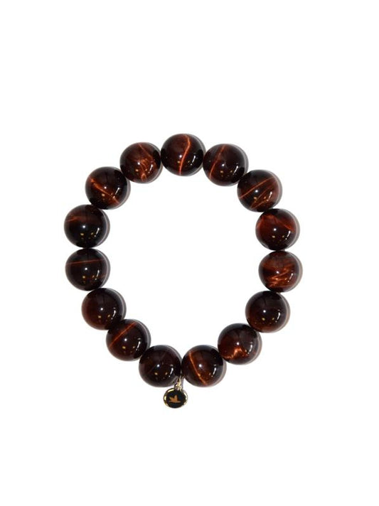 Bracelet Oeil de Taureau Perles rondes 14 mm