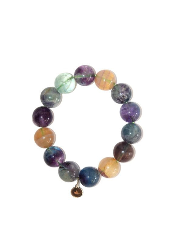 Bracelet Fluorite Perles rondes 14 mm