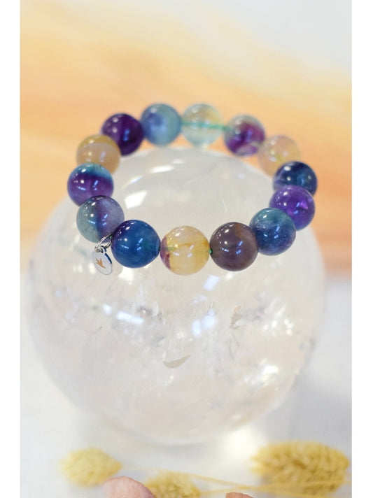 Bracelet Fluorite Perles rondes 14 mm