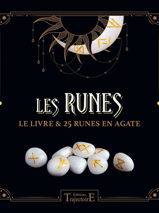 Les Runes - Le livre & 25 runes en agate - Coffret