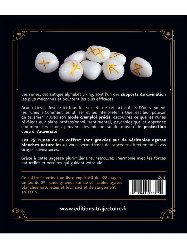 Les Runes - Le livre & 25 runes en agate - Coffret