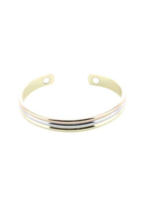 Bracelet Cuivre avec Aimants Jonc Arrondi 3 Métaux