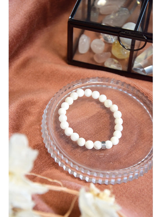 Bracelet Pierre de Lune Perles rondes 8 mm