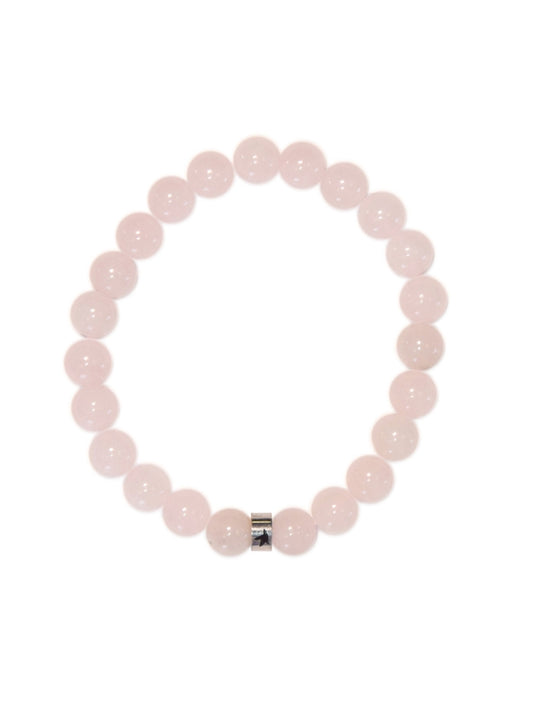 Bracelet Quartz Rose Perles rondes 8 mm