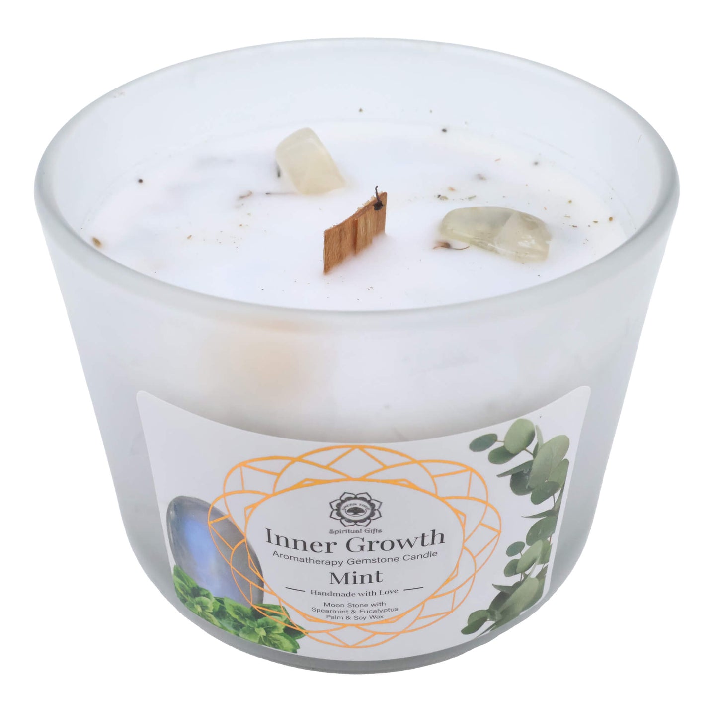 Bougie Green Tree 'Croissance intérieure' Pierre de Lune  Menthe