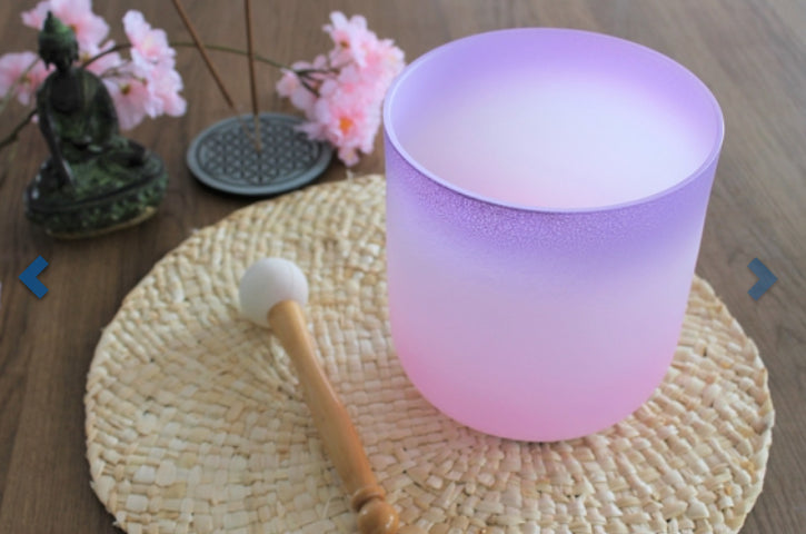Bol Chantant en Cristal Candy Violet et Rose Diamètre 15 cm
