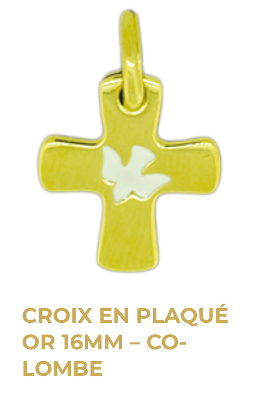 Croix en Plaqué Or - Saint Esprit