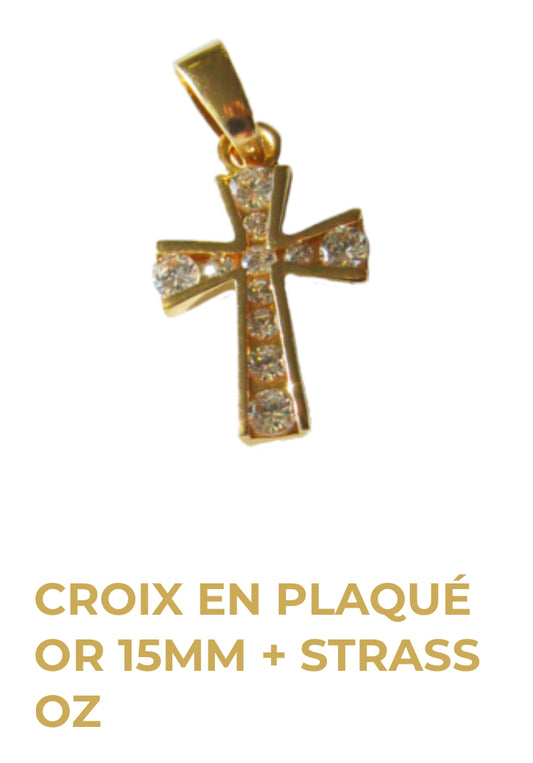 Croix Plaqué Or - Oxyde Zirconium