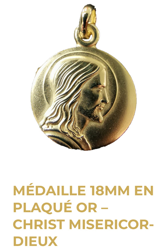 Médaille du Christ Misécordieux en Plaqué Or