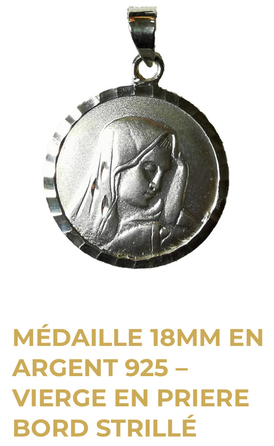 Médaille Argent 925 - Vierge en Prière