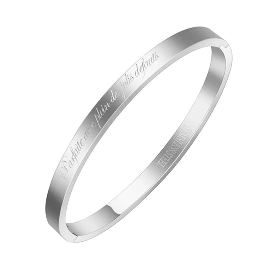 Bracelet acier inoxydable avec message Parfaite avec plein de jolis défauts